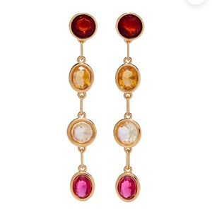 Lizzie Fortunato City Of Gems Earrings Linear Earrings Red / Orange